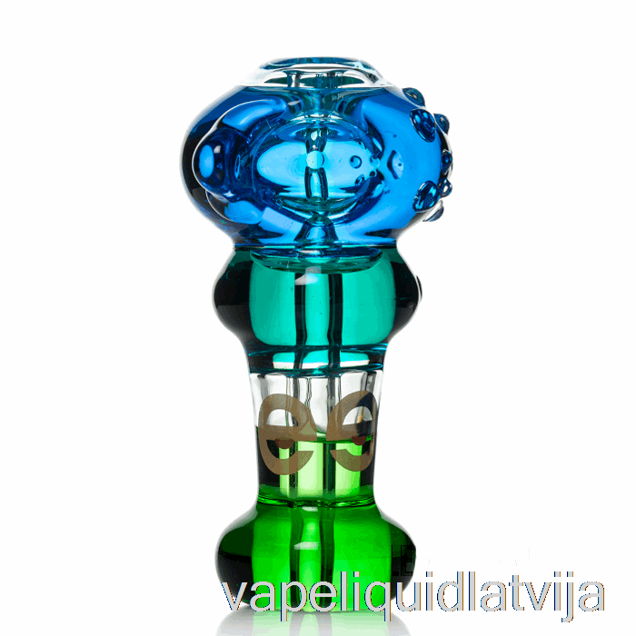 Vaigu Stikls Trīskāršā Sasaldējamā Karote Rokas Pīpe Zils / Zaļš / Zaļš Vape šķidrums